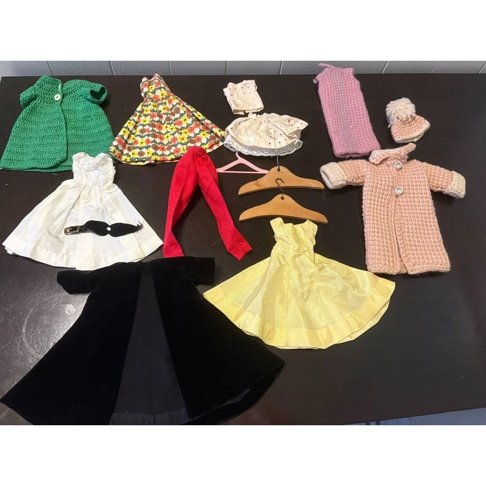 Vintage Barbie Clothes Lot 49pcs 1970s & 1950s Handmade Dresses Coats Shoes